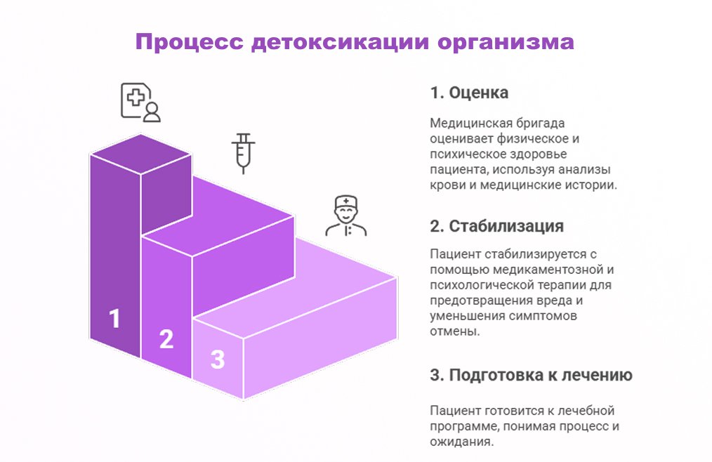 Процесс инфографика Процесс детоксикации